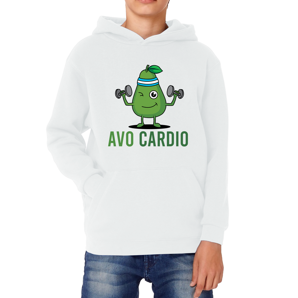 Avo Cardio Funny Avocado Fitness Kids Hoodie