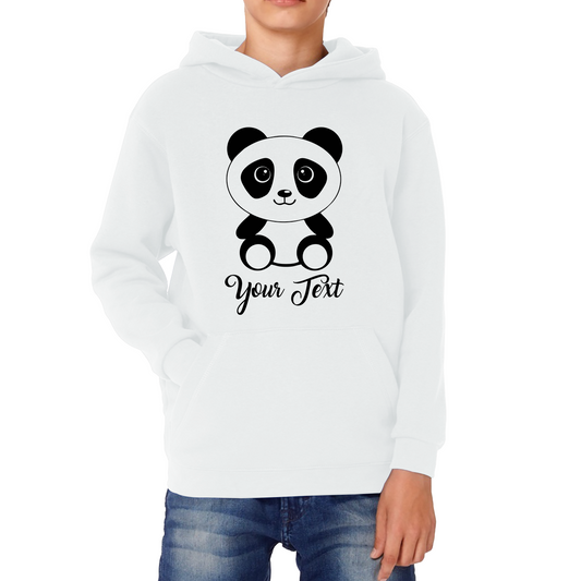 Personalised Cute Panda Bear Your Text Funny Cute Animal Lovers Kids Hoodie