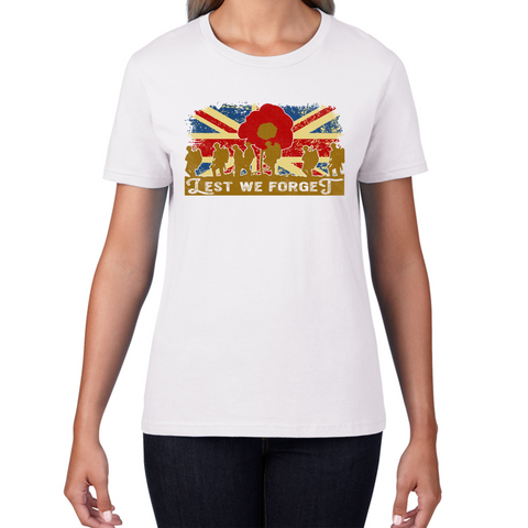 Lest We Forget Poppy Anzac Day Womens Tee Top