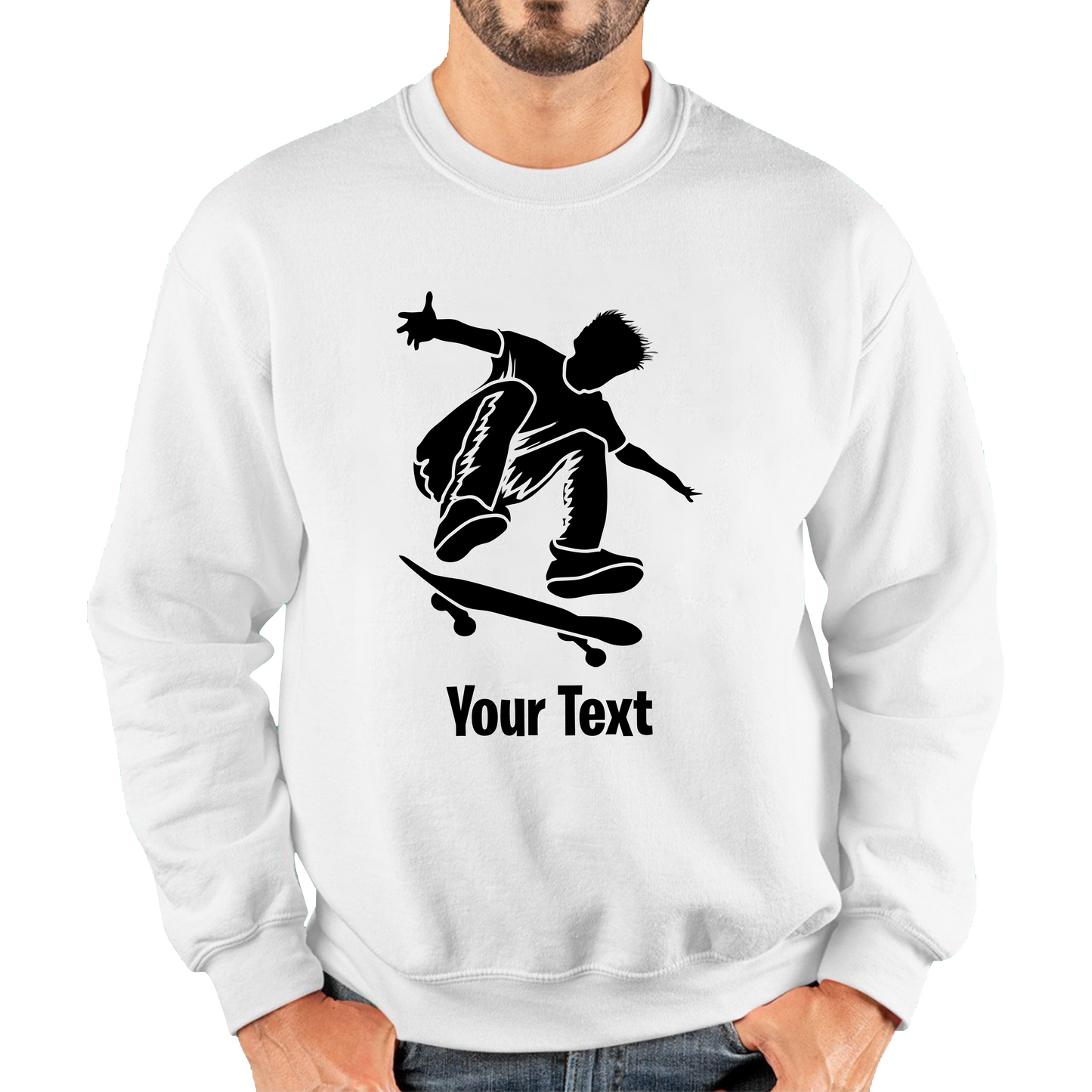 Personalised Skateboard Your Name Skater Funny Skateboarding Sport Unisex Sweatshirt