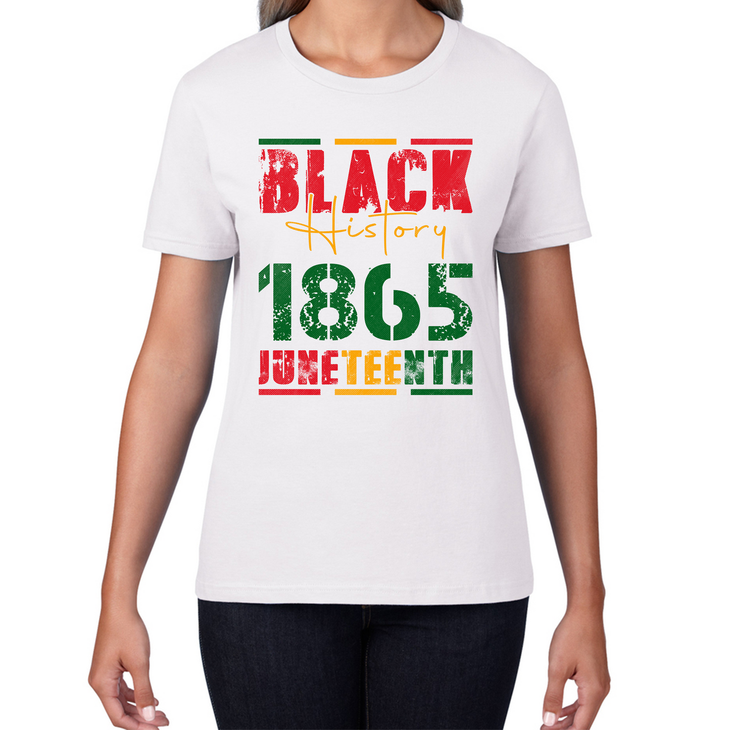 Black History 1865 Juneteenth Celebrating Black History Freedom African American Womens Tee Top