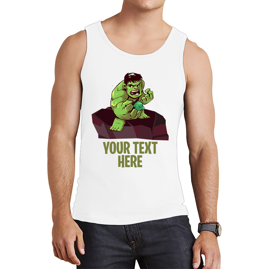 Personalised Your Text Hulk Vest Comic Superhero Birthday Gift Tank Top