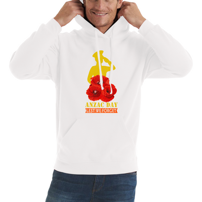 Anzac Day Lest We Forget Poppy Flowers British Veteran Hoodie