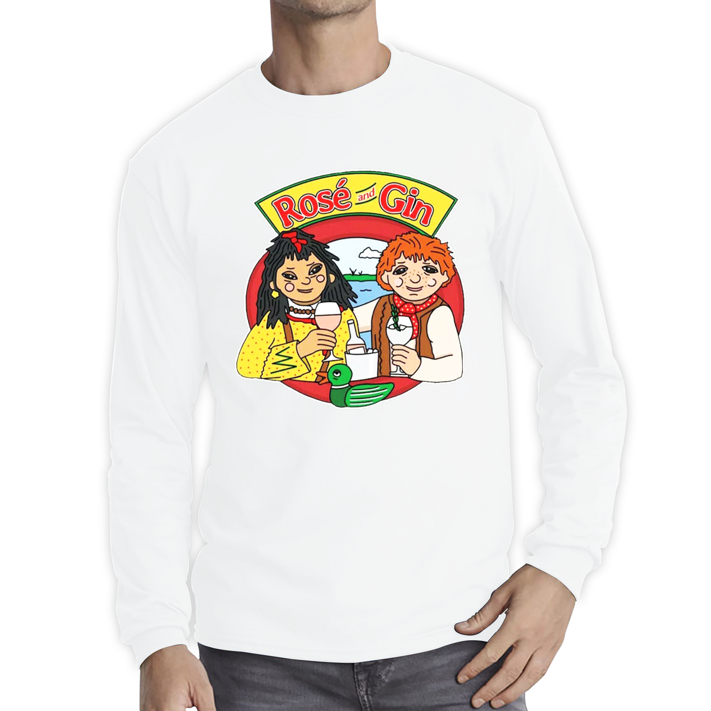Rosé and Gin Funny 90's TV Show Rosie and Jim Boat Wine T Shirt