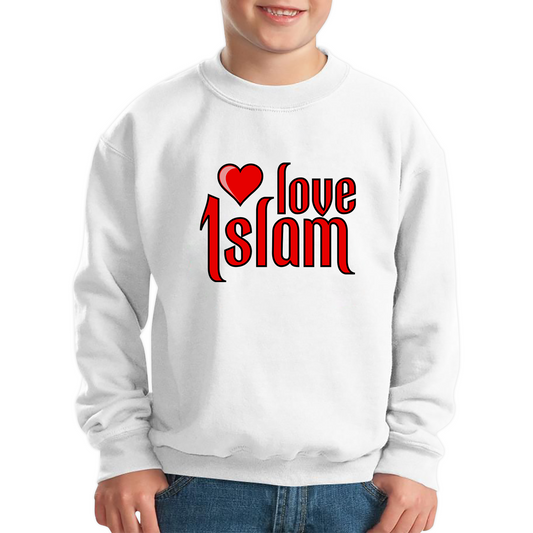 Love Islam Heart Spiritual Islamic Religious Muslims Religion Kids Jumper