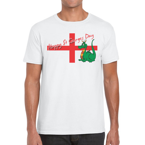 Happy St. George's Day Cute Dragon England Flag Funny Saint George Adult T Shirt