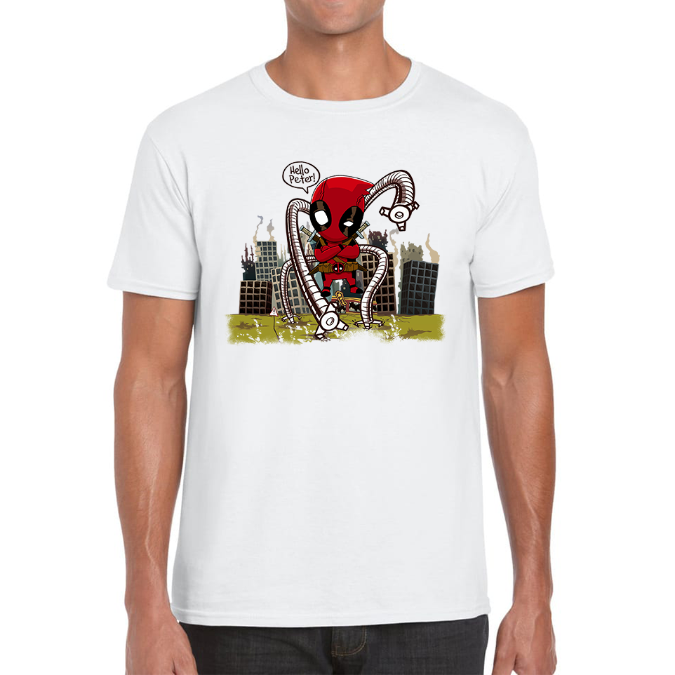 Hello Peter Spiderman x Deadpool Spoof Adult T Shirt