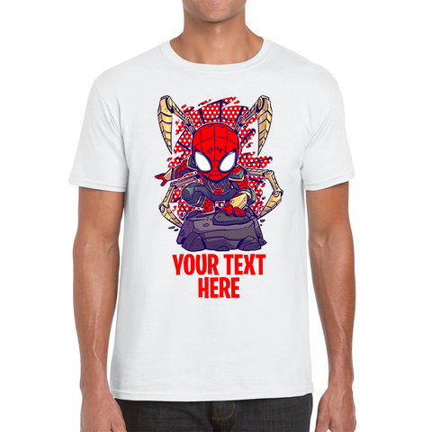 Personalised Your Text Spiderman T-Shirt Marvel Avenger Superhero Birthday Gift Mens Tee Top