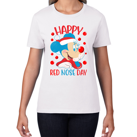 Happy Red Nose Day Mickey Mouse Red Nose Day Minnie Mickey Mouse Comic Relief Disneyland Cartoon Lover Womens Tee Top