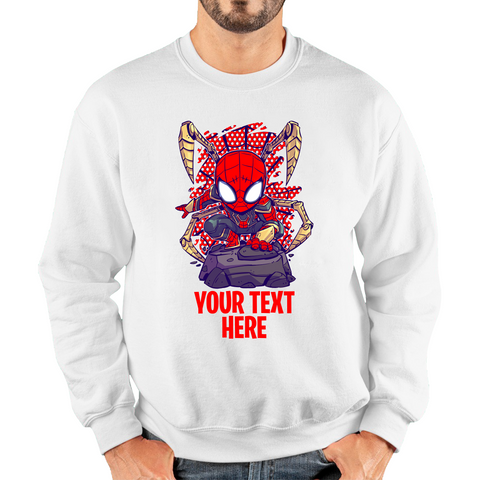 Personalised Your Text Spiderman Jumper Marvel Avenger Superhero Birthday Gift Unisex Sweatshirt