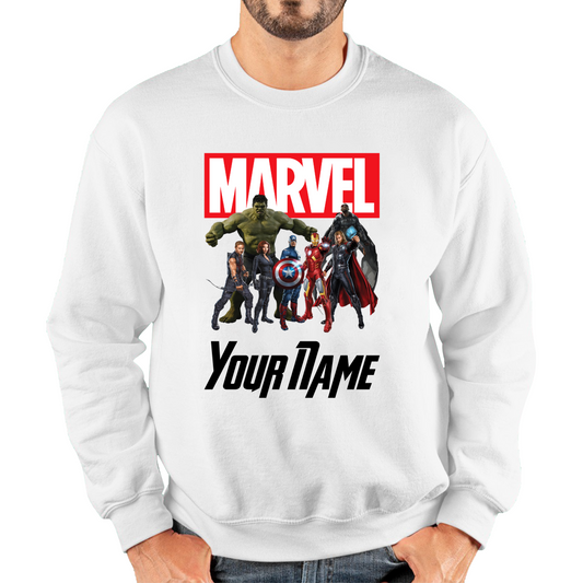 Personalised Marvel Avengers Superheroes Team Your Custom Name Sweatshirt