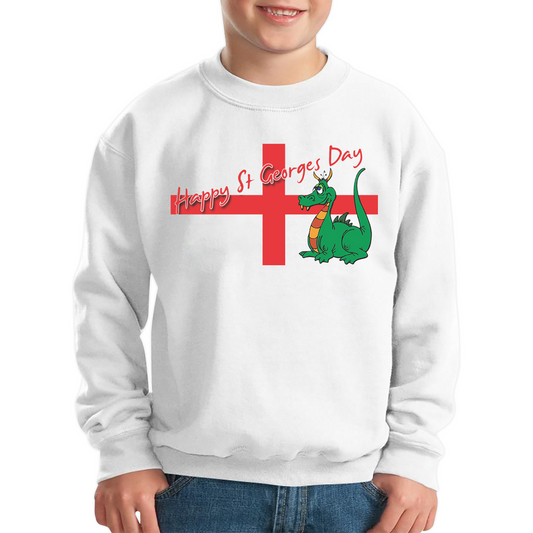 Happy St. George's Day Cute Dragon England Flag Sweatshirt