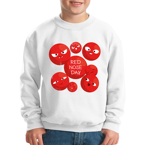Red Nose Day Funny Noses Kids Sweatshirt. 50% Goes To Charity