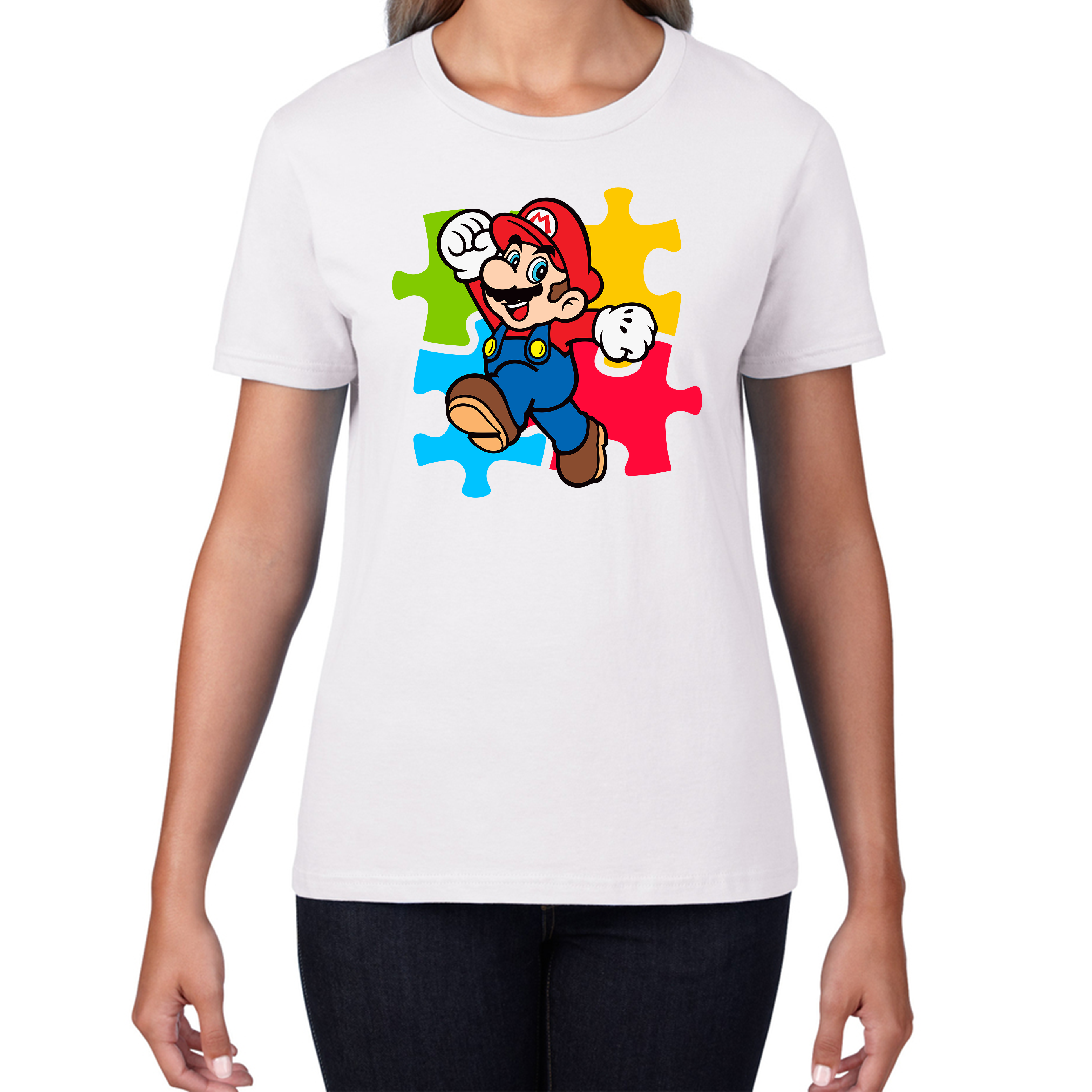 Super Mario T-Shirt Funny Game Lovers Players Video Game Womens Tee Top