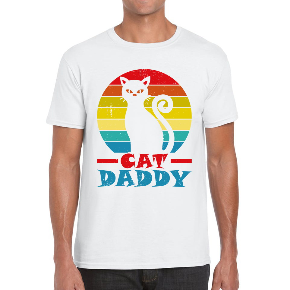 Cat Daddy Vintage Eighties Style Cat Retro Distressed Adult T Shirt