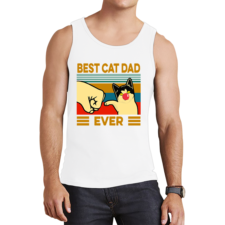 Best Cat Dad Ever Red Nose Day Tank Top. 50% Goes To Charity