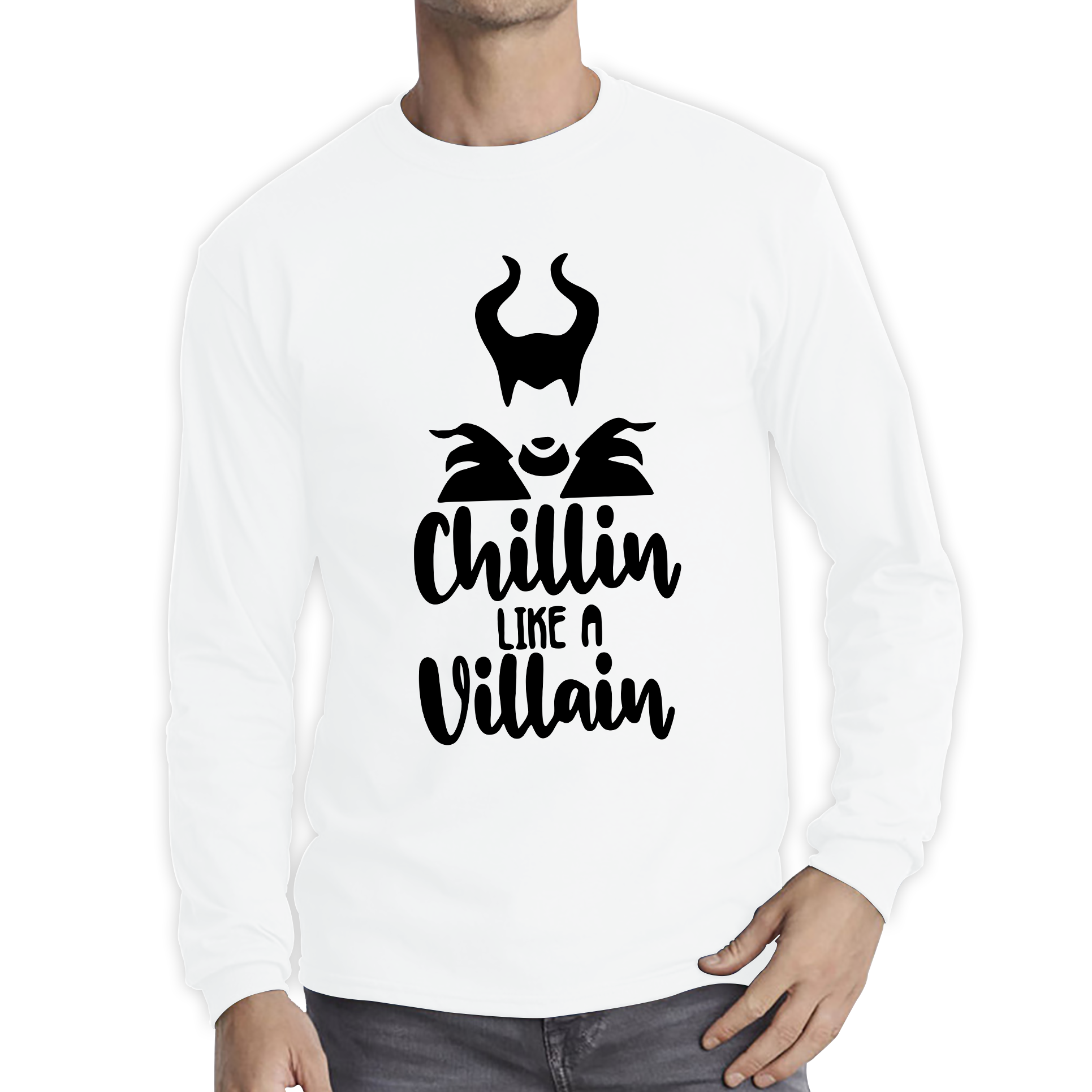 Disney Villains Chillin Like A Villain Adult Long Sleeve T Shirt