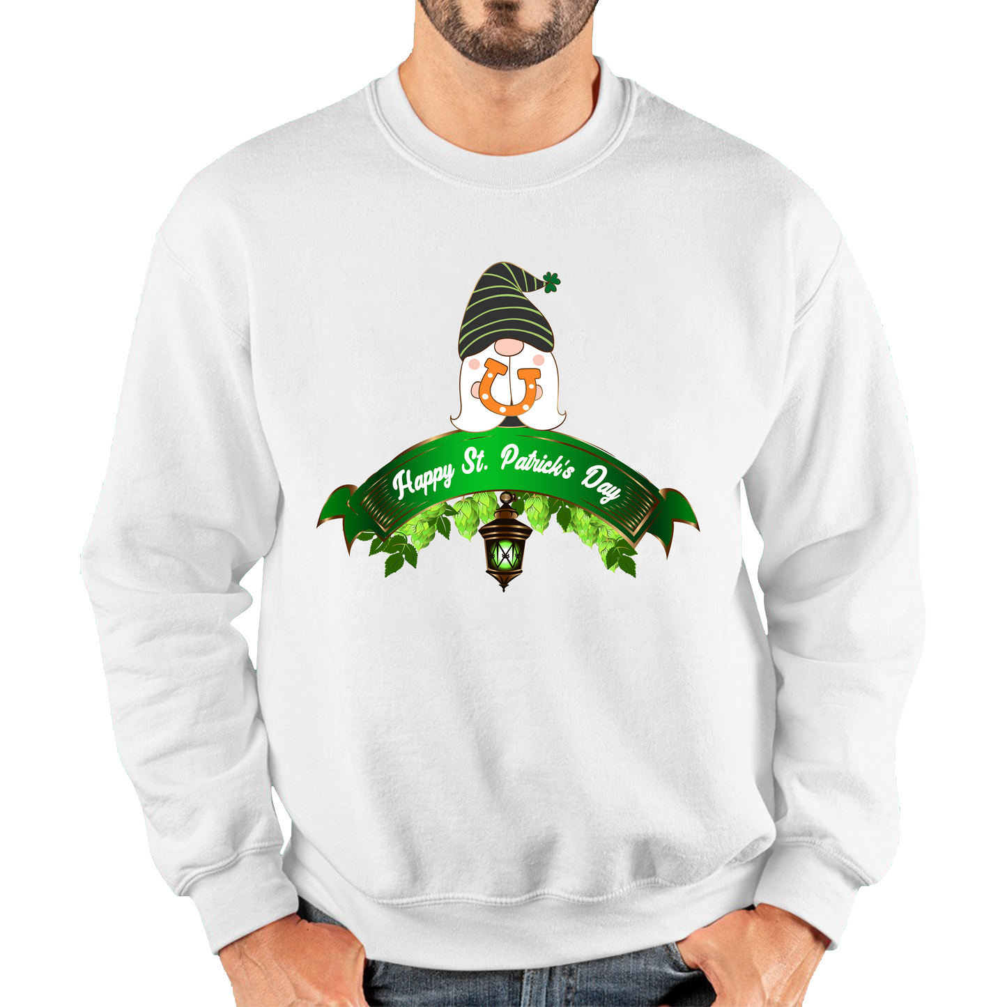 Happy St. Patrick's Day Leprechaun Gnome Irish Gnomes Lucky Gnomes Saint Patricks Day Unisex Sweatshirt