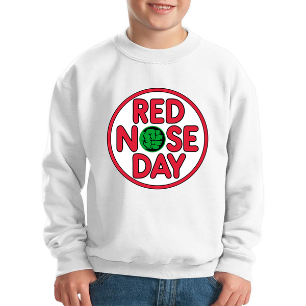 Marvel Avengers Hulk Hand Red Nose Day Kids Sweatshirt. 50% Goes To Charity