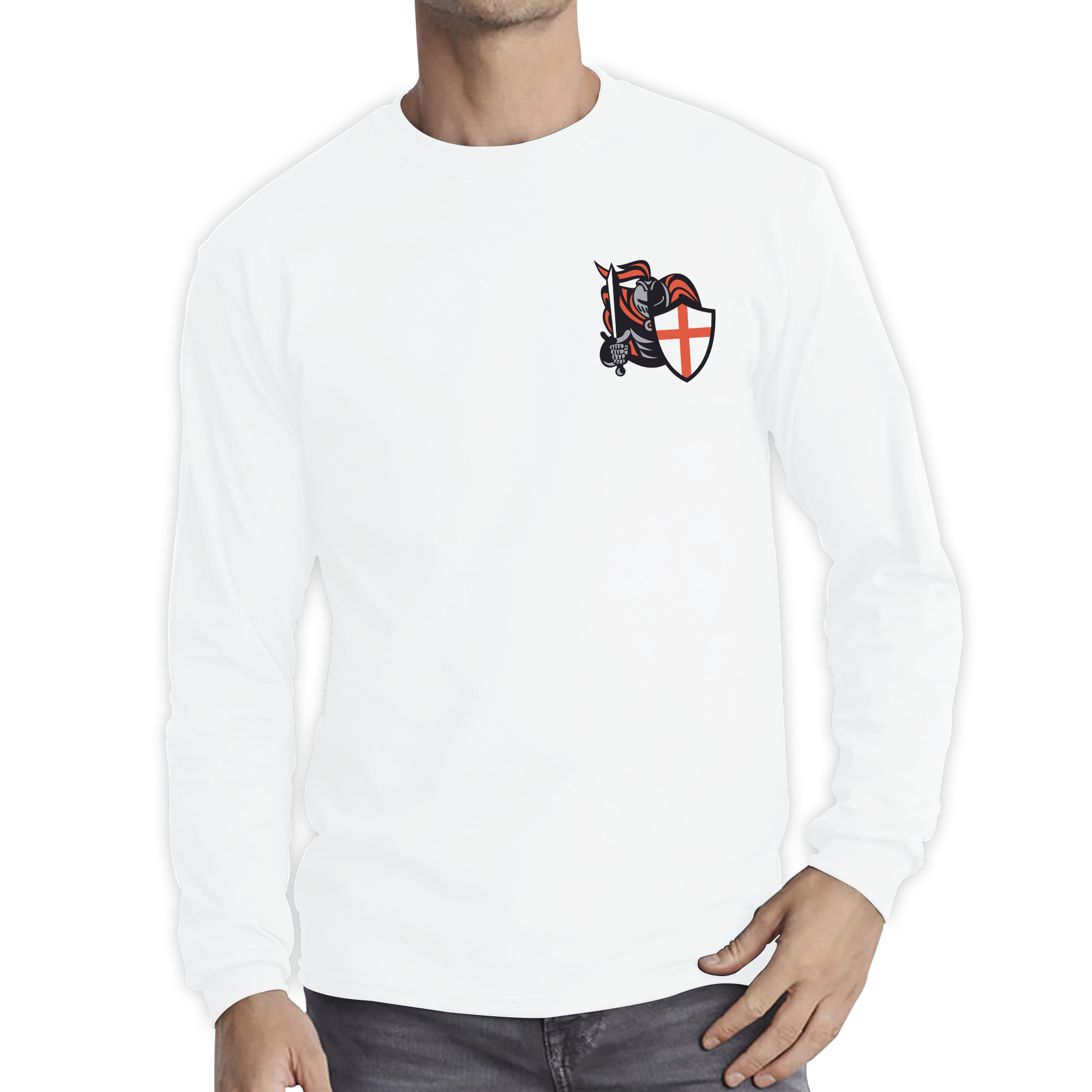 Happy St. George's Day Knight England Flag Saint George Adult Long Sleeve T Shirt