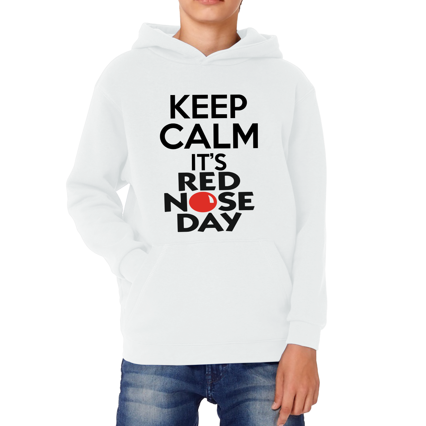 Keep Calm It's Red Nose Day Kids Hoodie