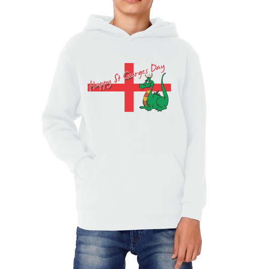 Happy St. George's Day Cute Dragon England Flag Hoodie