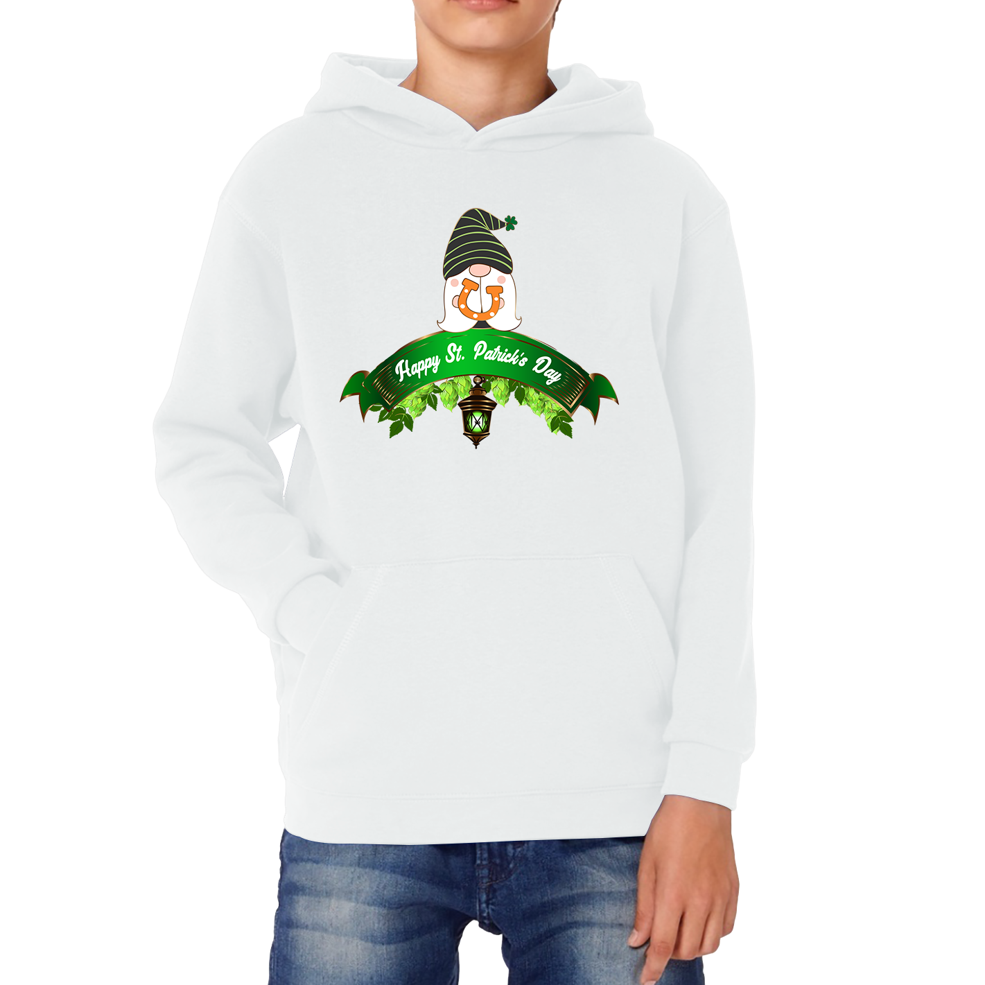 Happy St. Patrick's Day Leprechaun Gnome Irish Gnomes Lucky Gnomes Saint Patricks Day Kids Hoodie