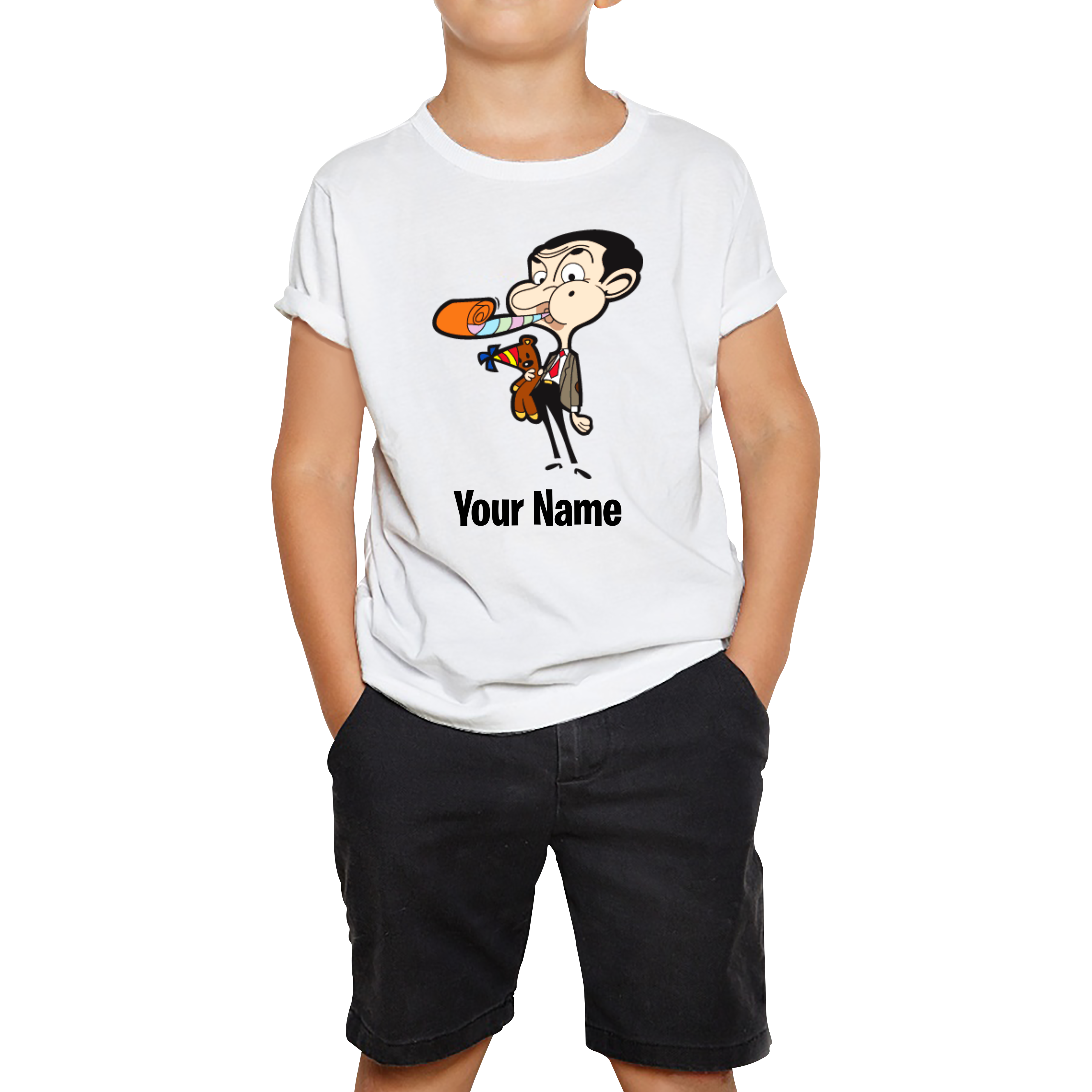 Personalised Mr. Bean Your Custom Name Kids T Shirt