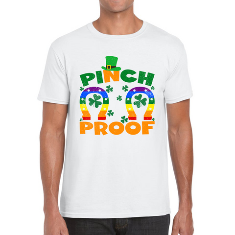 Pinch Proof LGBT Horseshoe St. Patrick's Day Shamrock Gay Pride Irish Pinch St Pattys Day Irish Festive Mens Tee Top