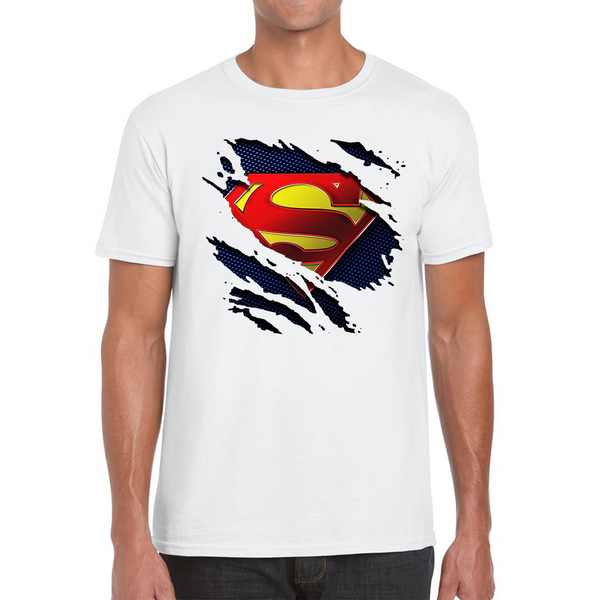 Superman Logo T-Shirt Zack Snyder's Justice League Dc Comics Superhero Mens Tee Top
