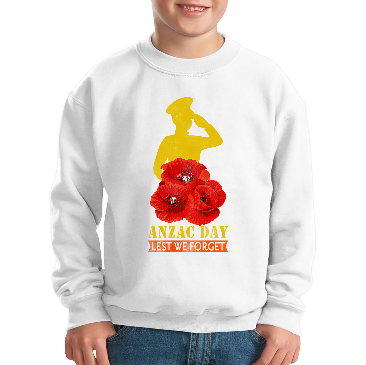 Anzac Day Lest We Forget Poppy Flowers British Veteran Jumper