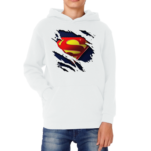 Superman Logo Hoodie Zack Snyder's Justice League Dc Comics Superhero Kids Hoodie