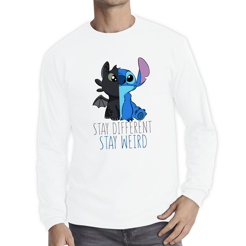 Disney Stitch and Toothless Stay different Stay Weird Adult Long