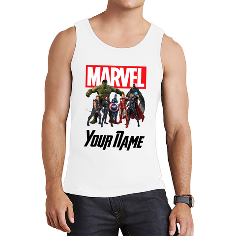 Personalised Marvel Avengers Superheroes Team Your Custom Name Tank Top