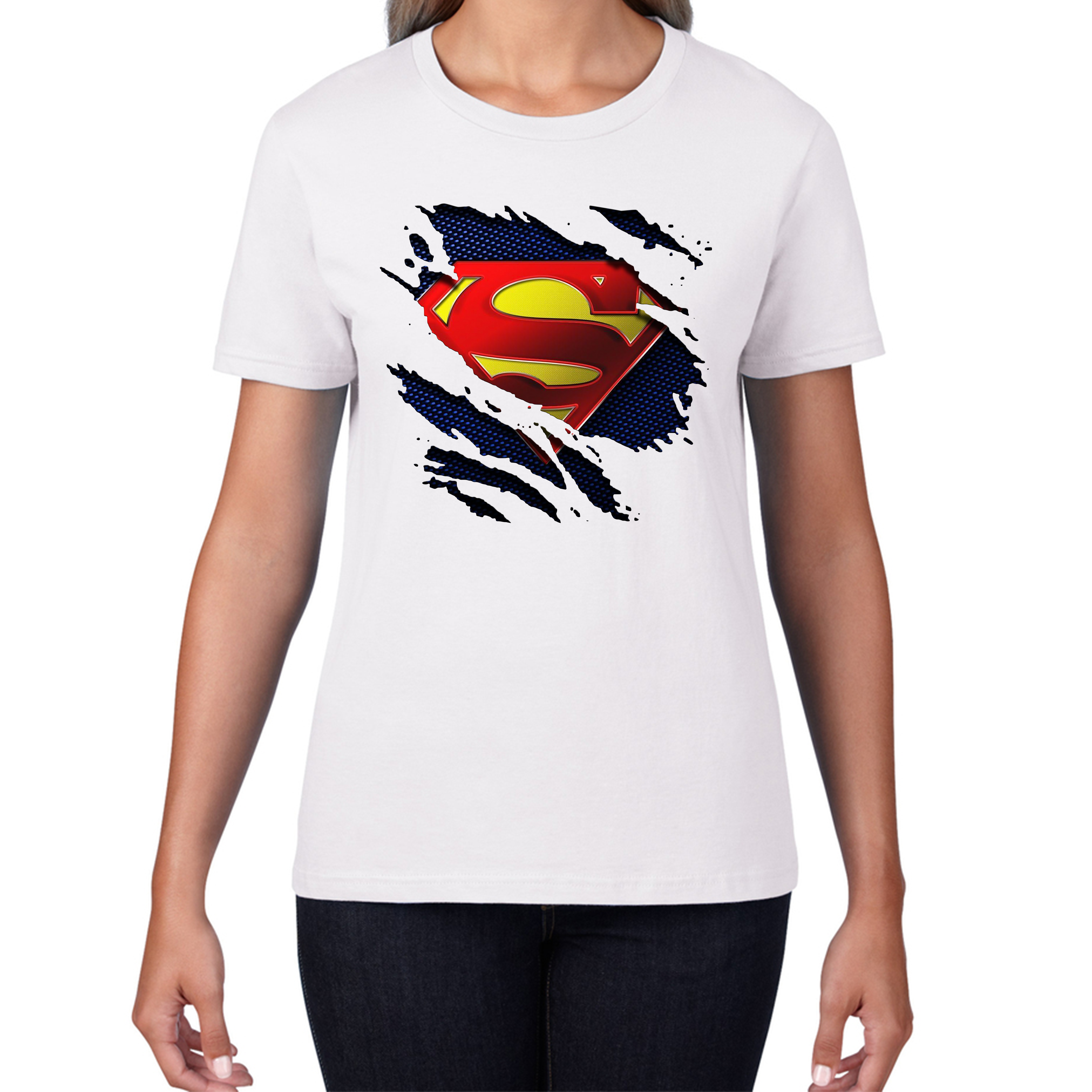 Superman Logo T-Shirt Zack Snyder's Justice League Dc Comics Superhero Womens Tee Top