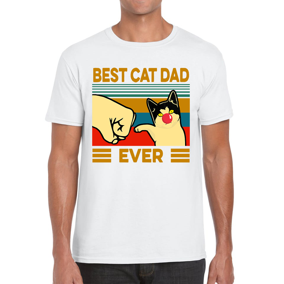 Best Cat Dad Ever Red Nose Day Adult T Shirt. 50% Goes To Charity
