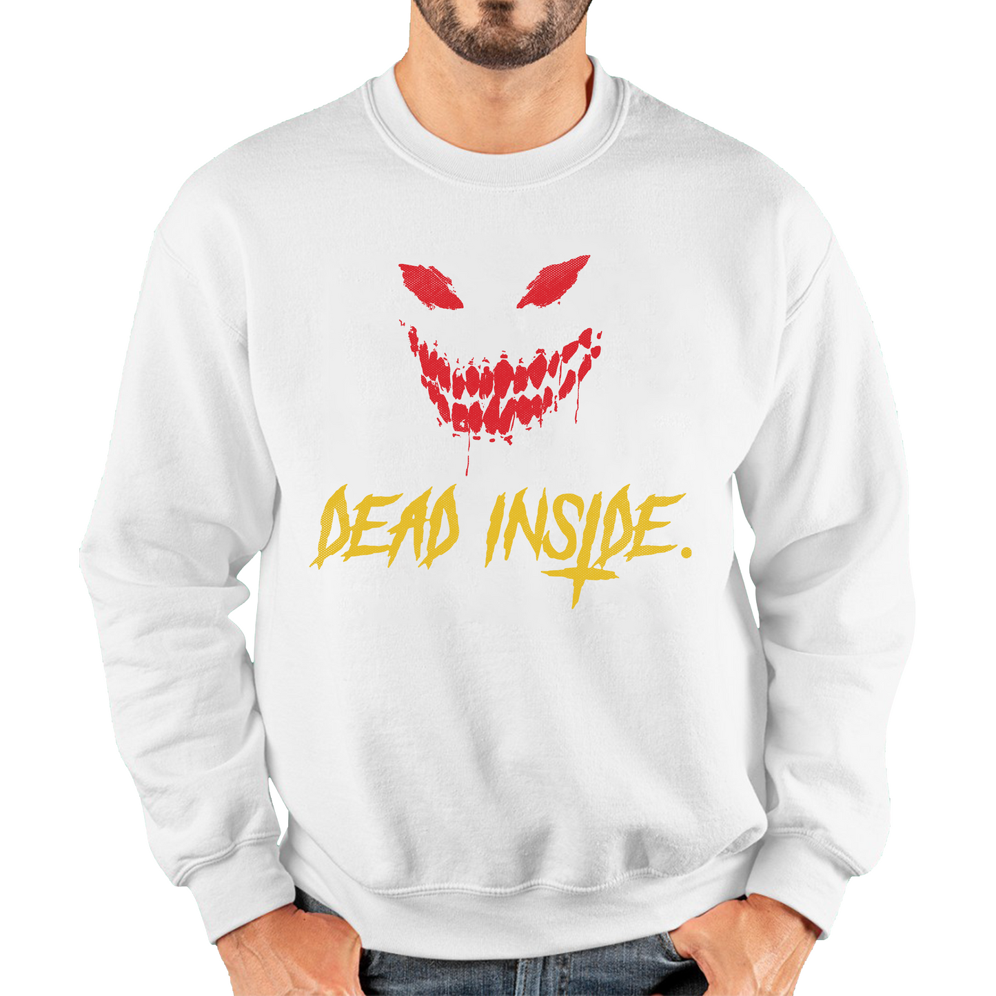 Dead Inside Scary and Horror Face Scary Skull Face Unisex Sweatshirt