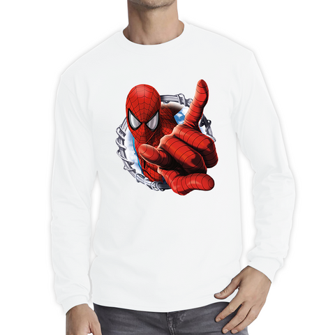 Spiderman Logo No Way Home Avengers Marvel Character Superhero Long Sleeve T Shirt