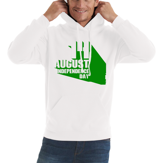 Happy 14th August Independence Day Patriotism Country Love Pakistani Flag Unisex Hoodie