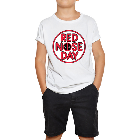 Deadpool Red Nose Day Kids T Shirt. 50% Goes To Charity