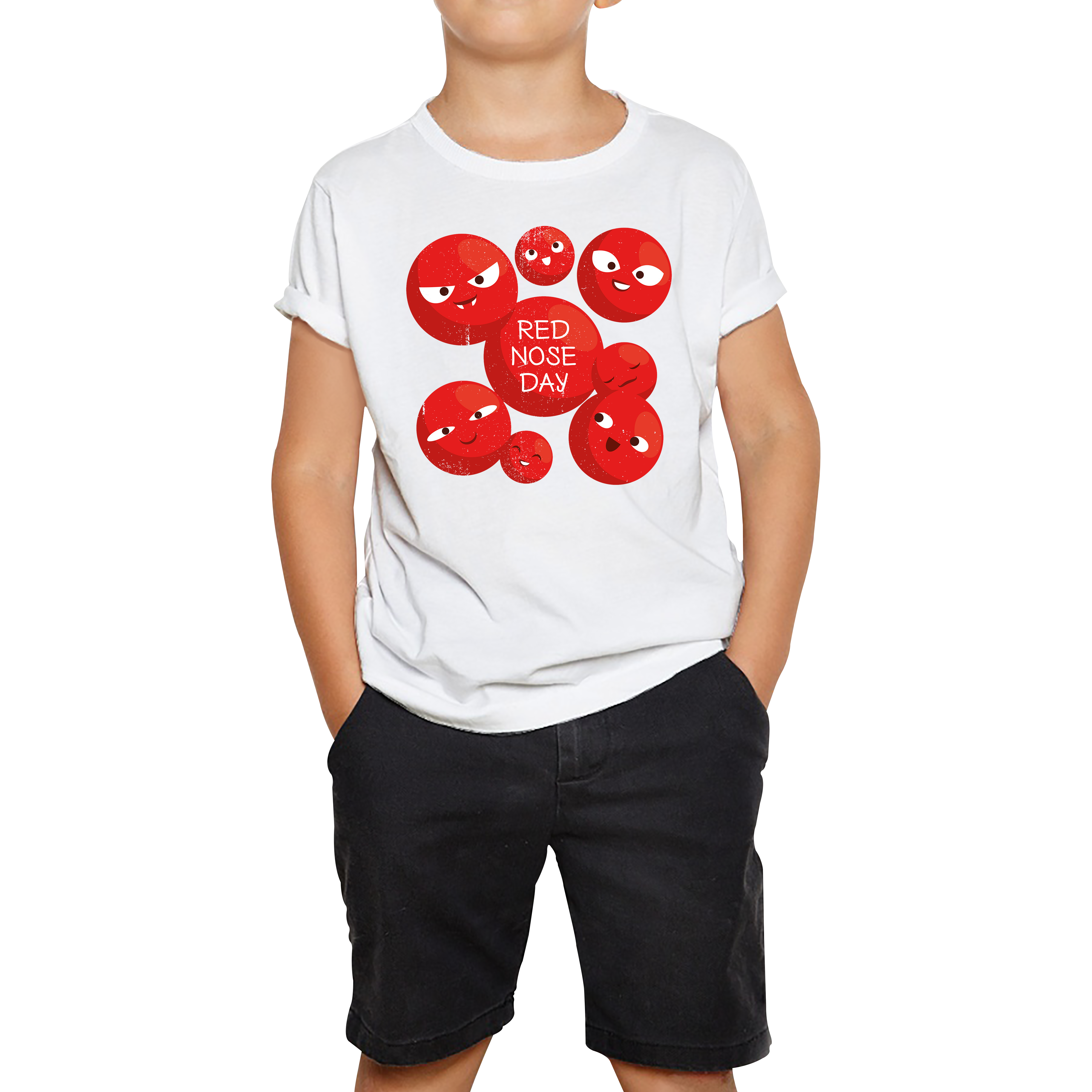Red Nose Day Funny Noses Kids T Shirt. 50% Goes To Charity