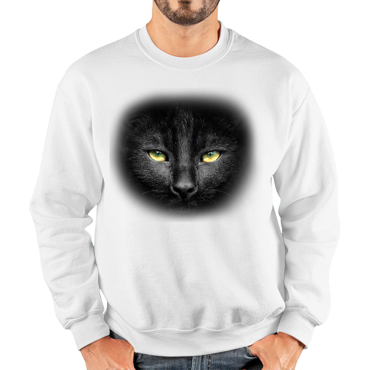 Black Cat Yellow Eyes Sweatshirt
