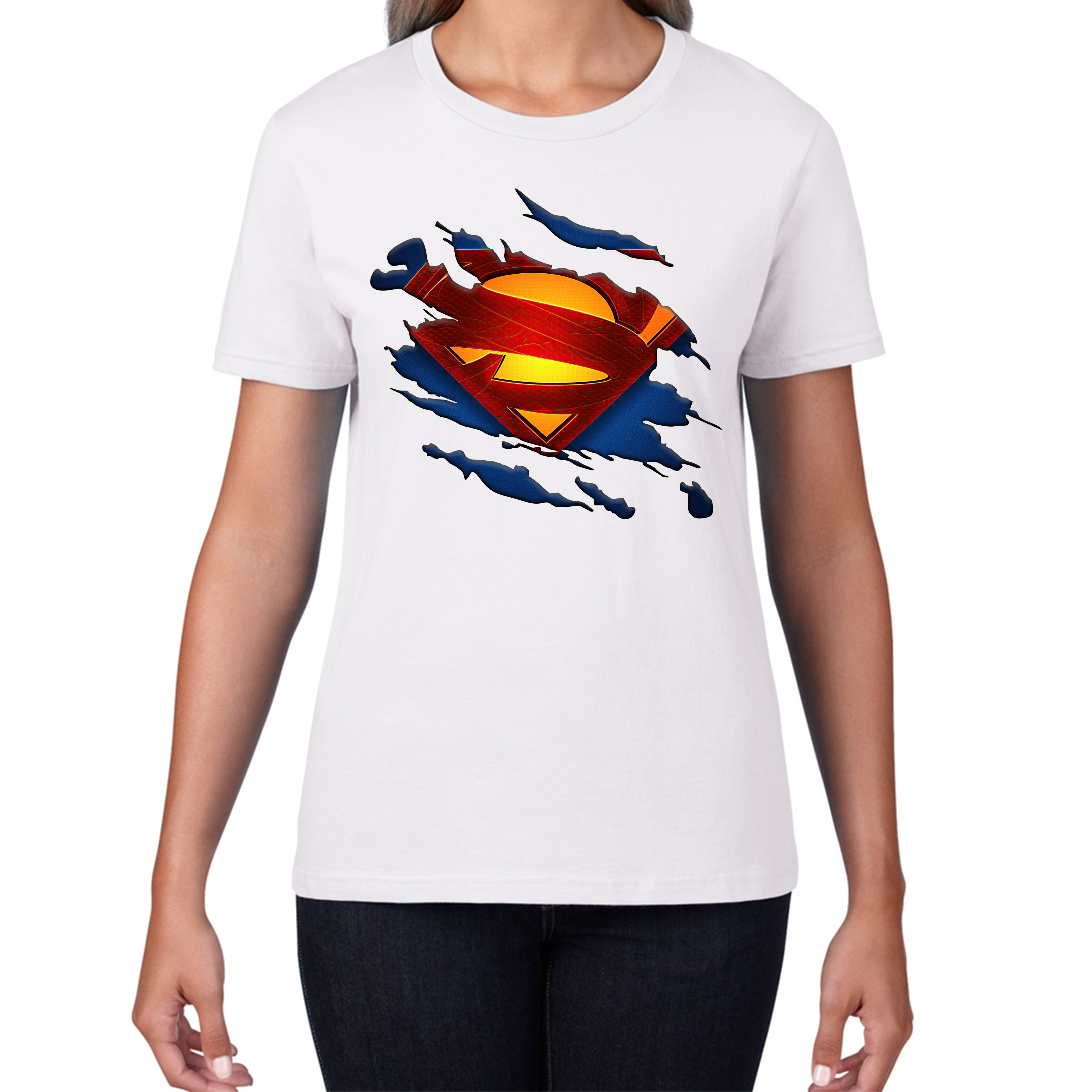 Superman T-Shirt Fictional Character Superhero Universe Series DC Comics Womens Tee Top