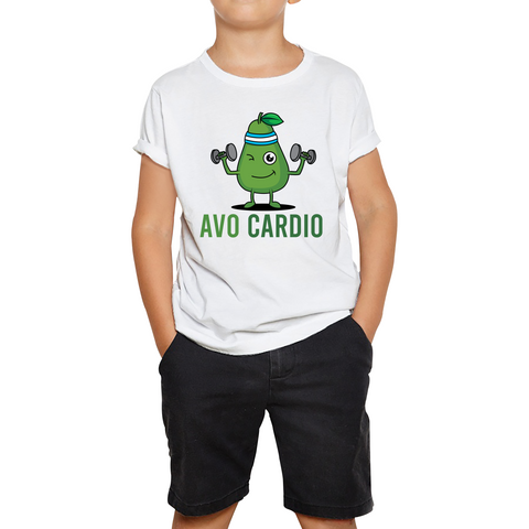 Avo Cardio Funny Avocado Fitness Kids T Shirt