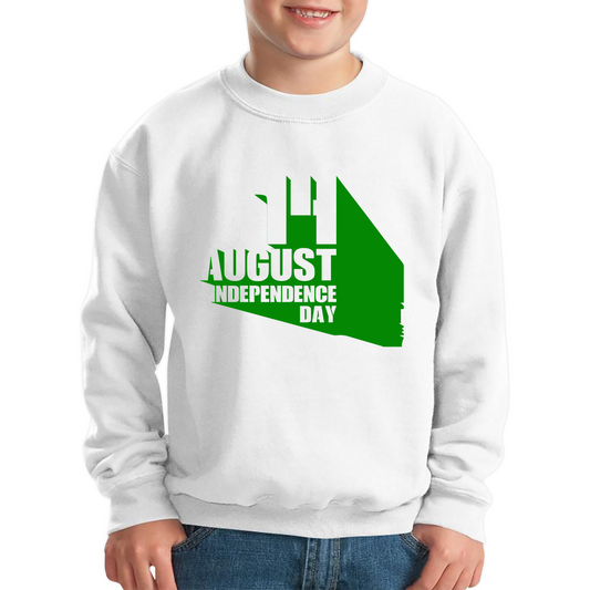 Happy 14th August Independence Day Patriotism Country Love Pakistani Flag Kids Jumper