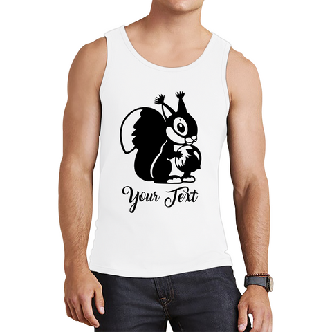 Personalised Cartoon Squirrel Holding Acorn Your Name Cute Squirrel Animal Tank Top