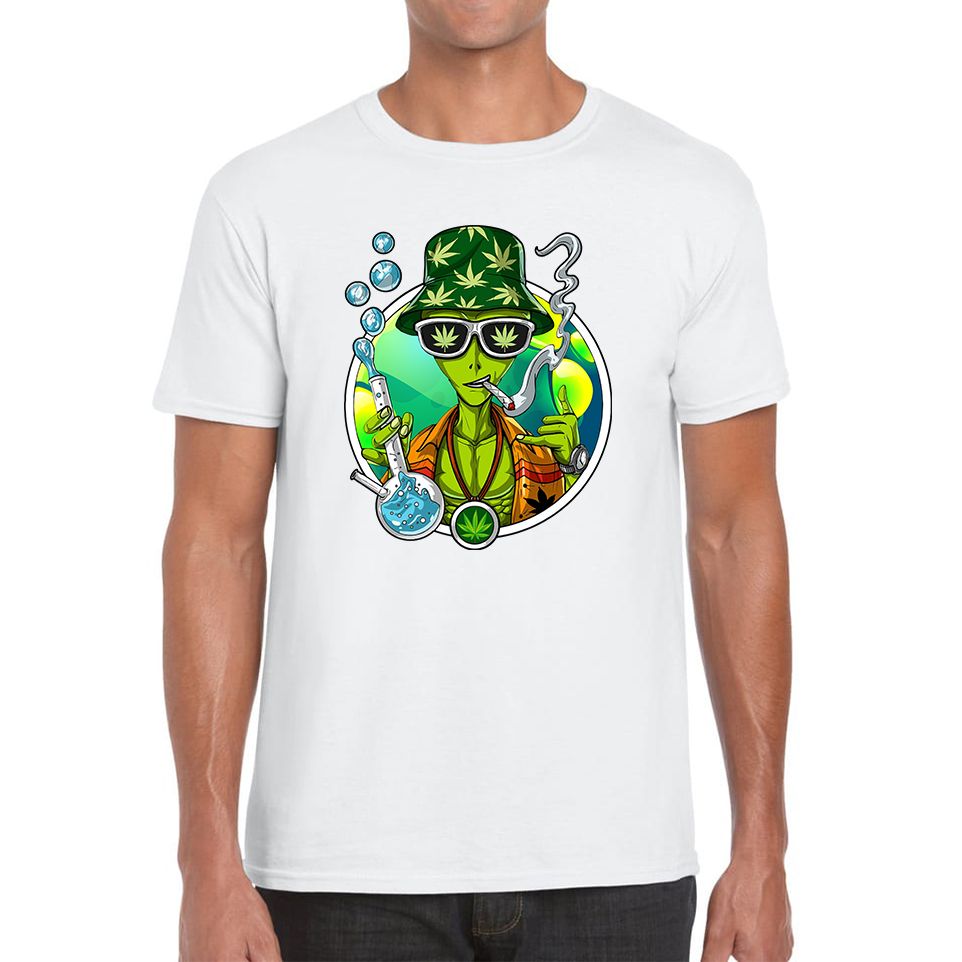 Weed Alien Stoner T-shirt Marijuana, Cannabis Lovers Funny Joke Mens Tee Top