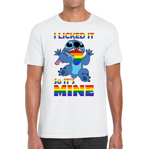 I Licked It So It's Mine LGBT Lilo Stitch Disney Stitch Pride Month LGBTQ Mens Tee Top