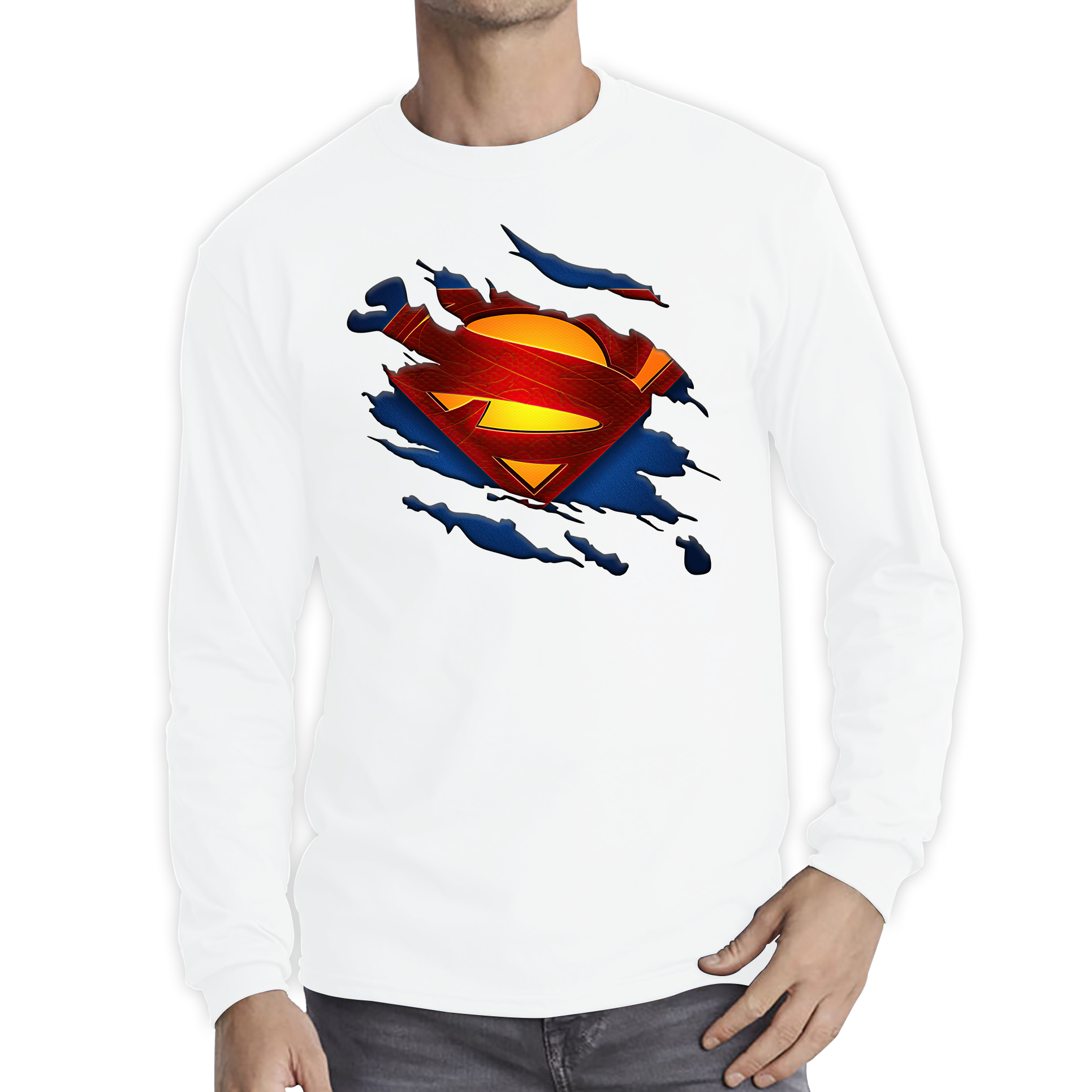 Superman Shirt Fictional Character Superhero Universe Series DC Comics Long Sleeve T Shirt