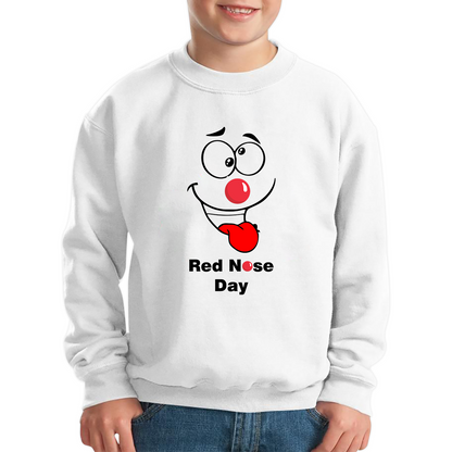 Naughty Emoji Face Red Nose Day Sweatshirt